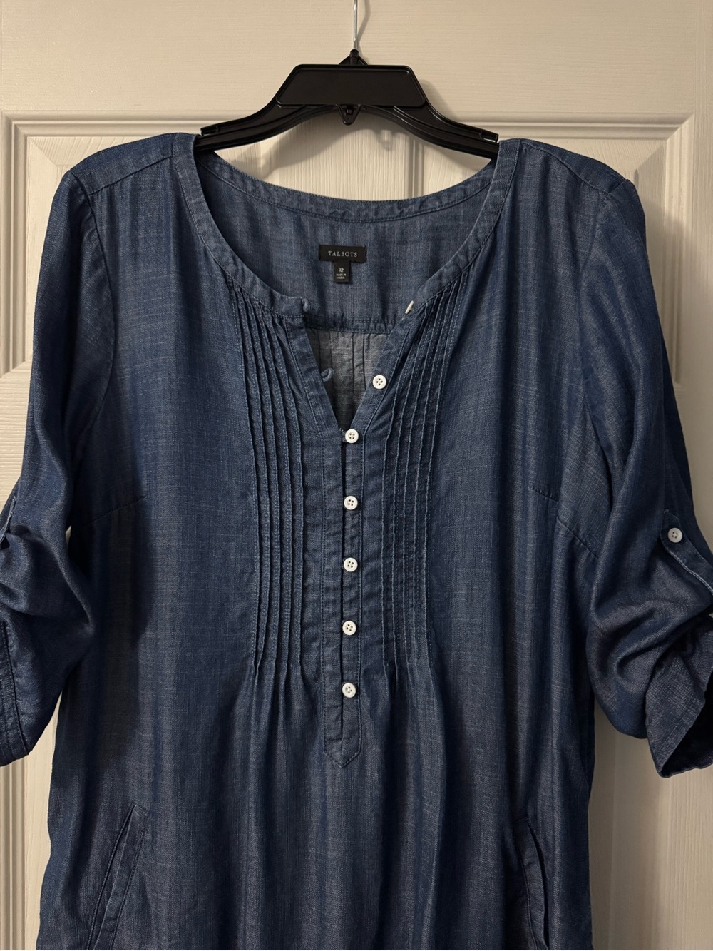 Talbots Navy Pintuck Dress - Picture 2 of 4